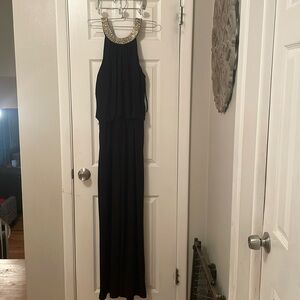 Xscape Jeweled Neckline Jumpsuit